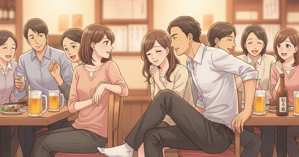 飲み会で既婚男性が見せる脈ありサインは座り方から変わっていく